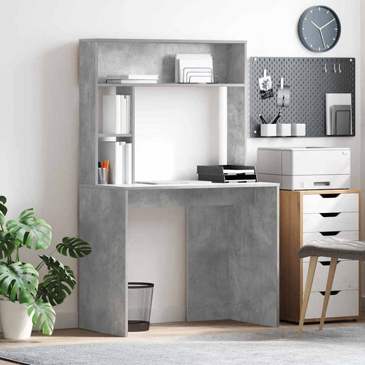 Desk Concrete Grey 91 x 50 x 149 cm Engineered Wood