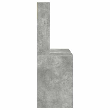 Desk with Shelf Concrete Grey 91 x 50 x 149 cm Engineered Wood
