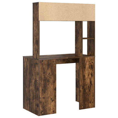 Desk with Shelf Smoked Oak 91 x 50 x 149 cm Engineered Wood