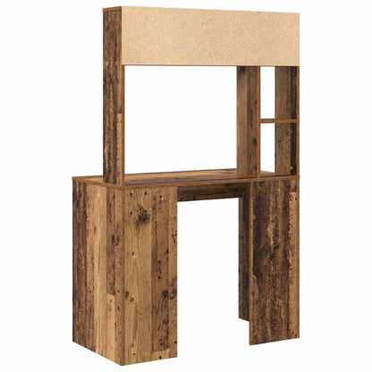 Desk with Shelf Old Wood 91 x 50 x 149 cm Engineered Wood