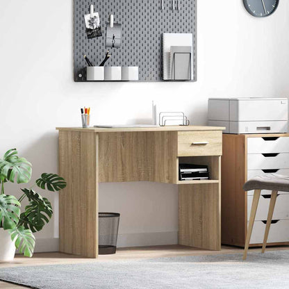 Desk with Drawer Sonoma Oak 90 x 49 x 75 cm Engineered Wood