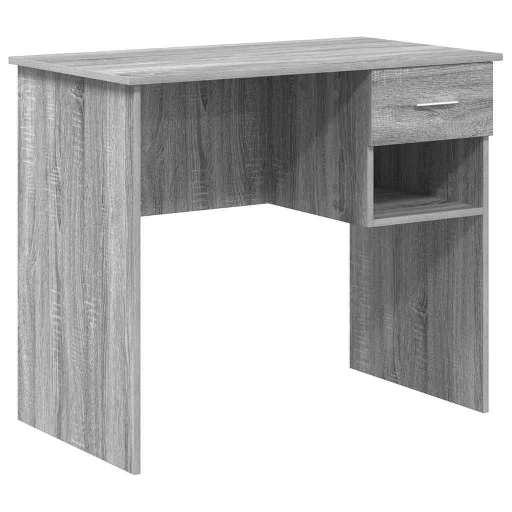Desk with Drawer Grey Sonoma 90 x 49 x 75 cm Engineered Wood