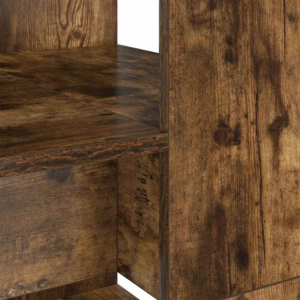 Desk with Shelf Smoked Oak 113 x 54 x 120 cm Engineered Wood
