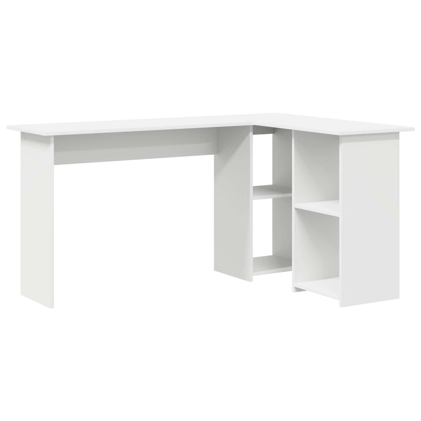 Desk with Shelf White 142 x 102 x 73 cm Engineered Wood
