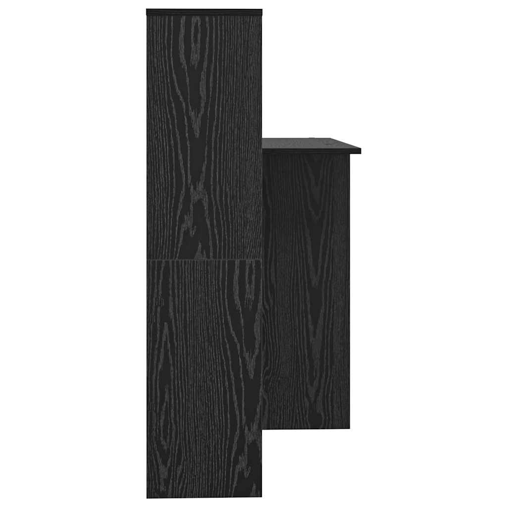 Desk with Shelf Black Oak 131.5 x 50 x 106.5 cm Engineered Wood