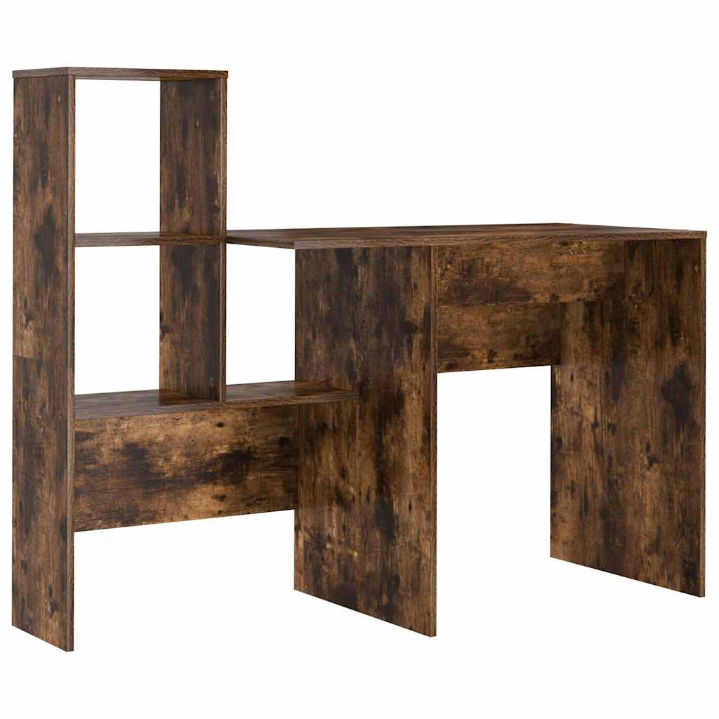Desk Smoked Oak 131.5 x 50 x 106.5 cm Engineered Wood