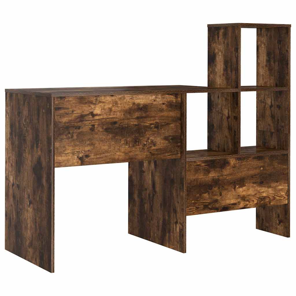 Desk Smoked Oak 131.5 x 50 x 106.5 cm Engineered Wood