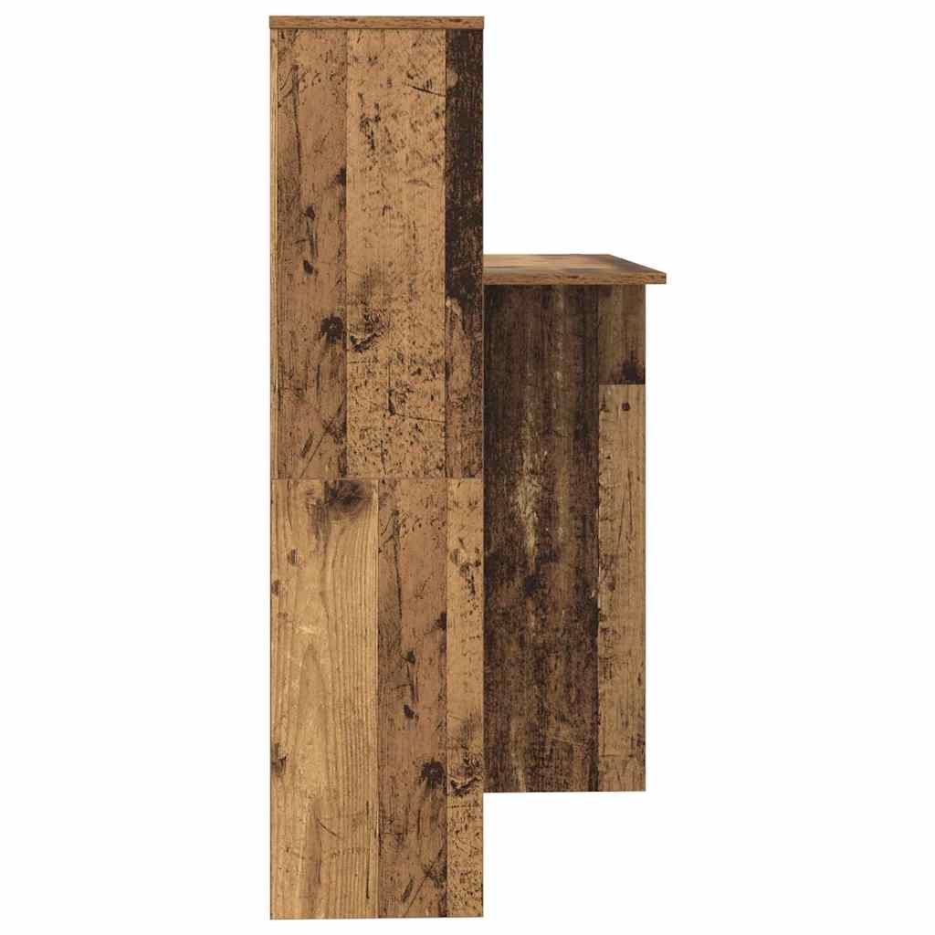 Desk with Shelf Old Wood 131.5 x 50 x 106.5 cm Engineered Wood