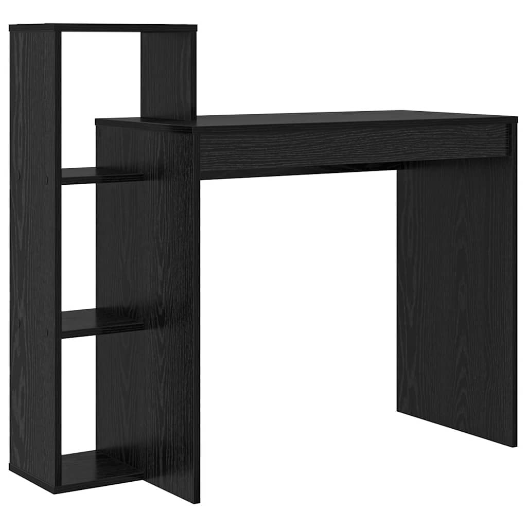 Desk with Shelf Black Oak 100 x 40 x 90 cm Engineered Wood