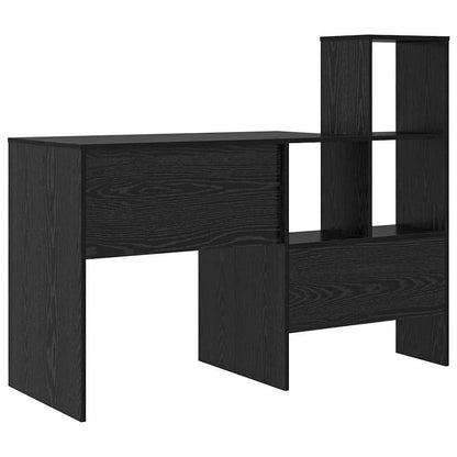 Desk with Shelf Black Oak 100 x 40 x 90 cm Engineered Wood