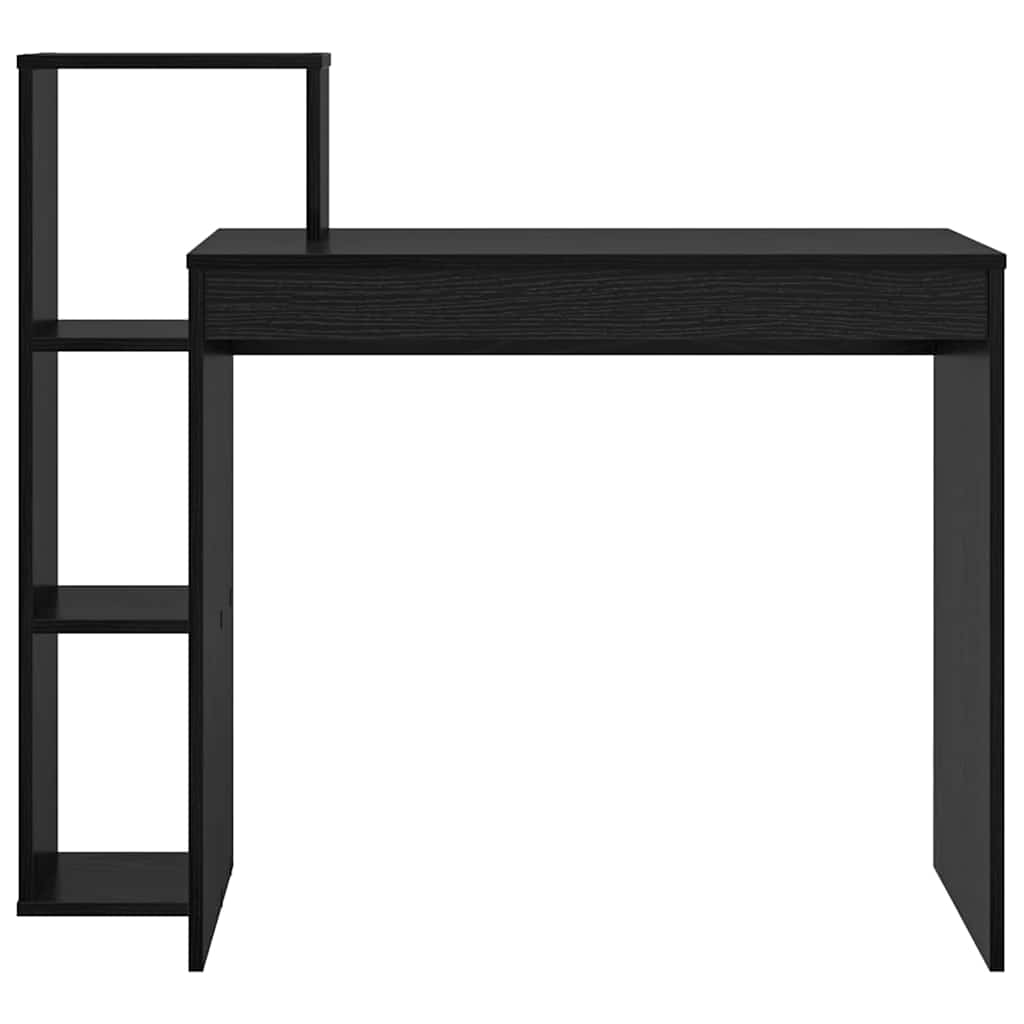 Desk with Shelf Black Oak 100 x 40 x 90 cm Engineered Wood
