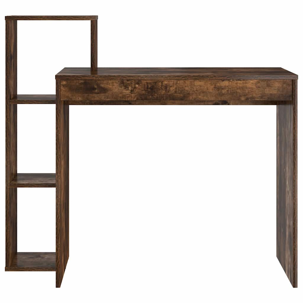 Desk with Shelf Smoked Oak 100 x 40 x 90 cm Engineered Wood