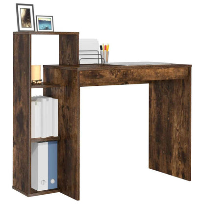 Desk with Shelf Smoked Oak 100 x 40 x 90 cm Engineered Wood