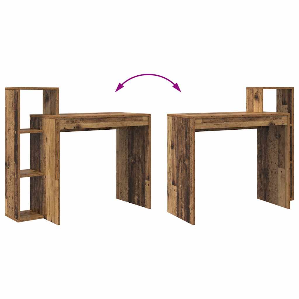 Desk with Shelf Old Wood 100 x 40 x 90 cm Engineered Wood