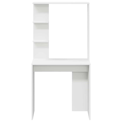 Desk with Shelf White 78.5 x 37 x 154.5 cm Engineered Wood