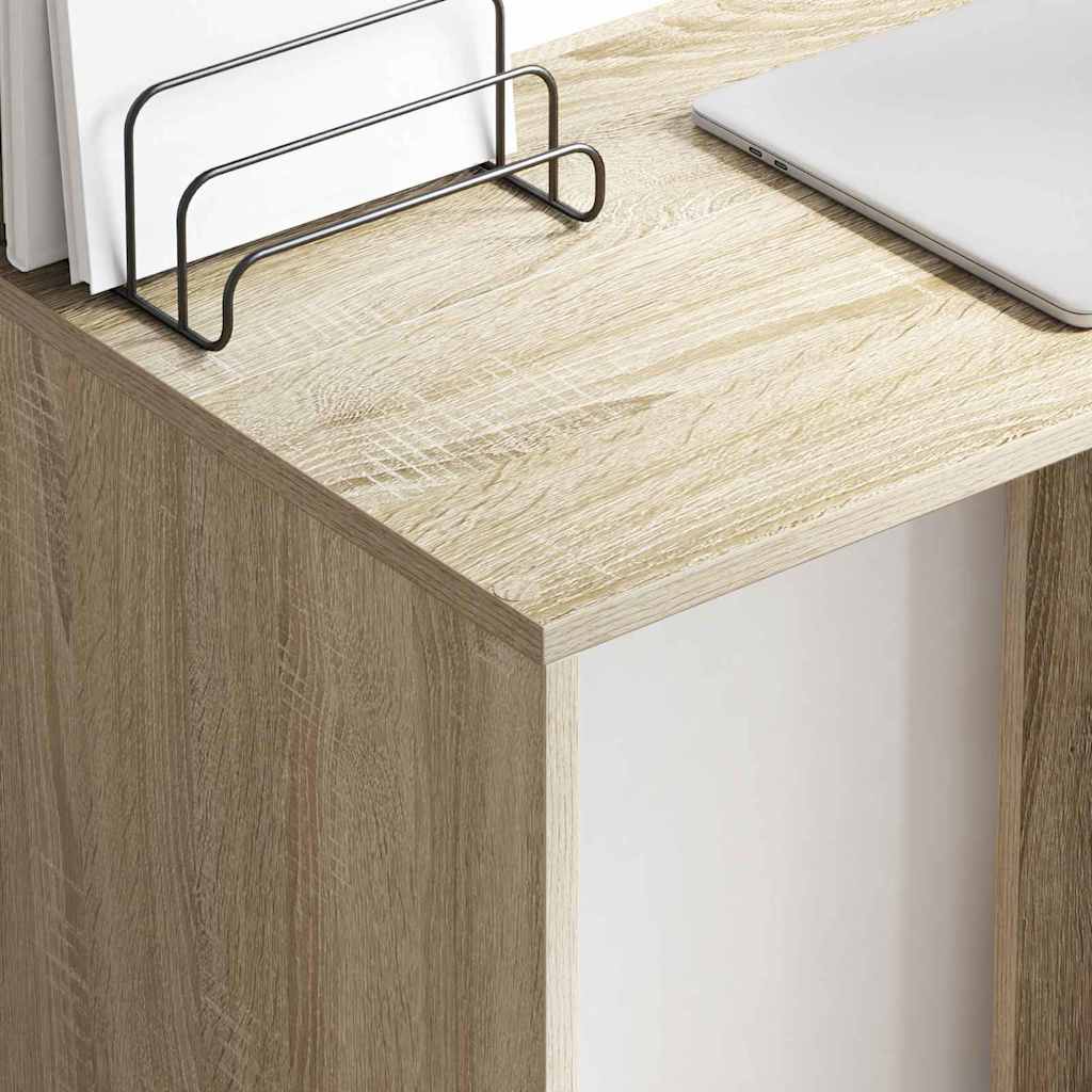 Desk with Shelf Sonoma Oak 78.5 x 37 x 154.5 cm Engineered Wood
