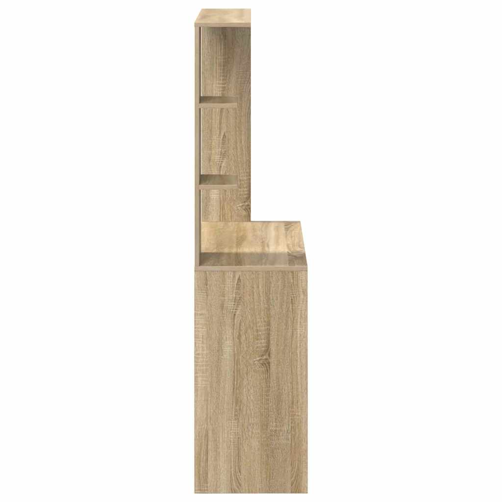 Desk with Shelf Sonoma Oak 78.5 x 37 x 154.5 cm Engineered Wood