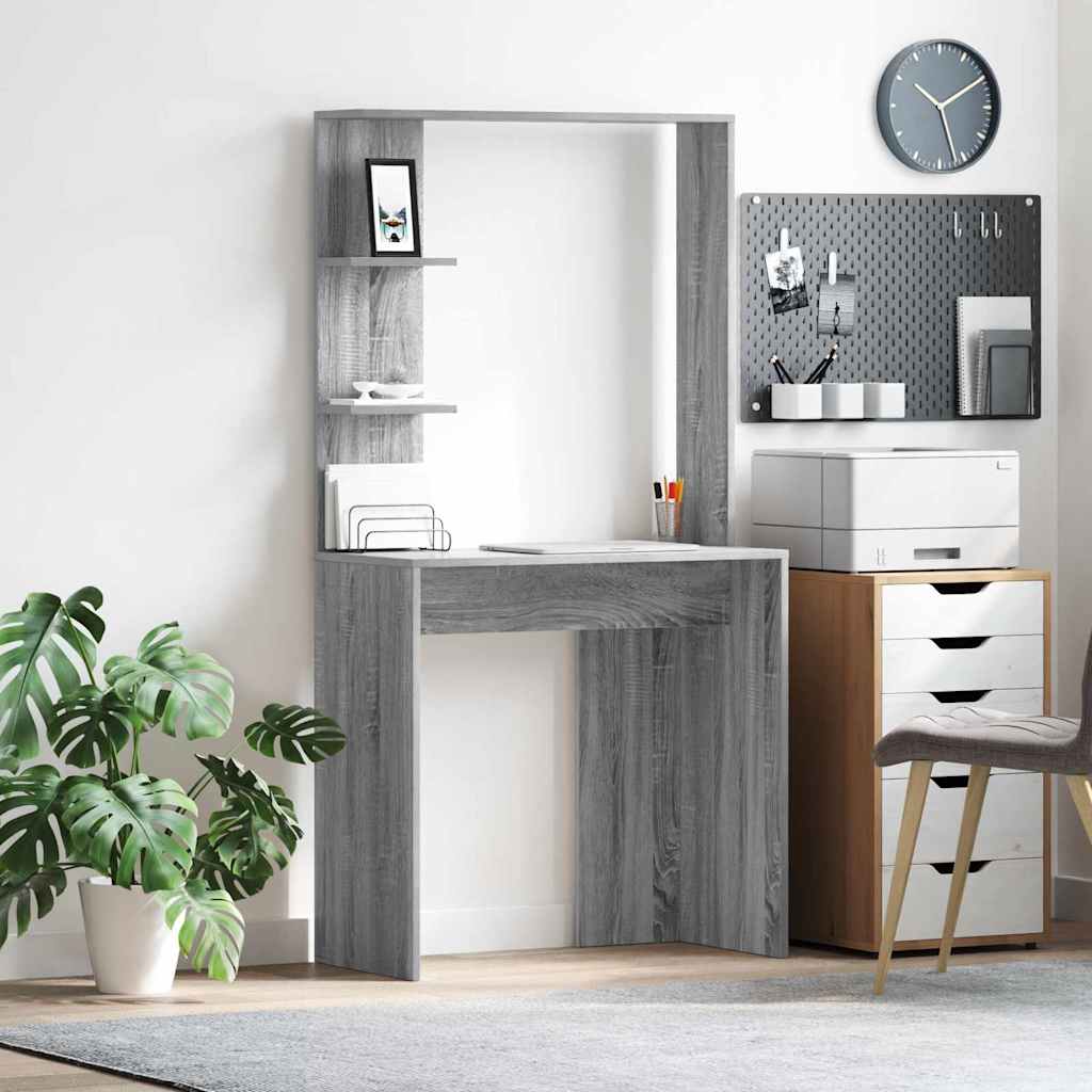 Desk Grey Sonoma 78.5 x 37 x 154.5 cm Engineered Wood