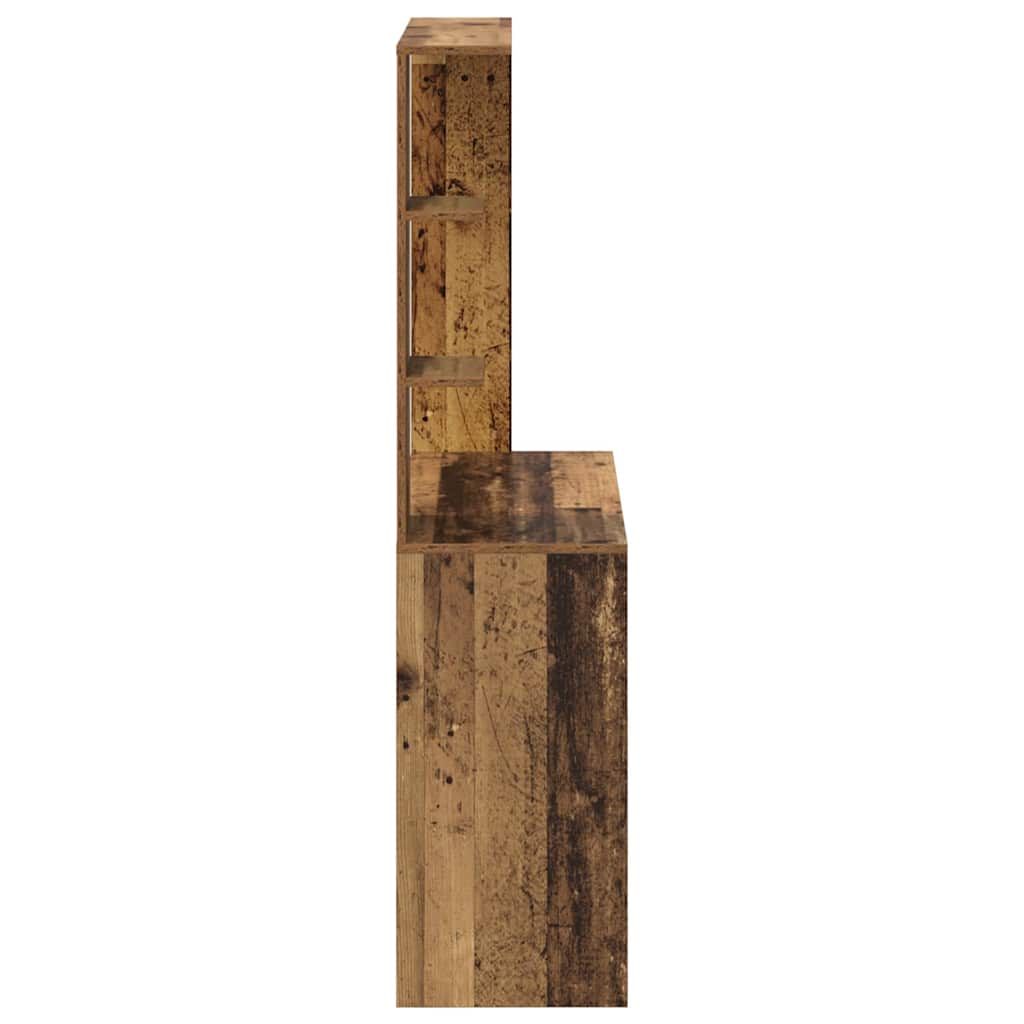 Desk with Shelf Old Wood 78.5 x 37 x 154.5 cm Engineered Wood