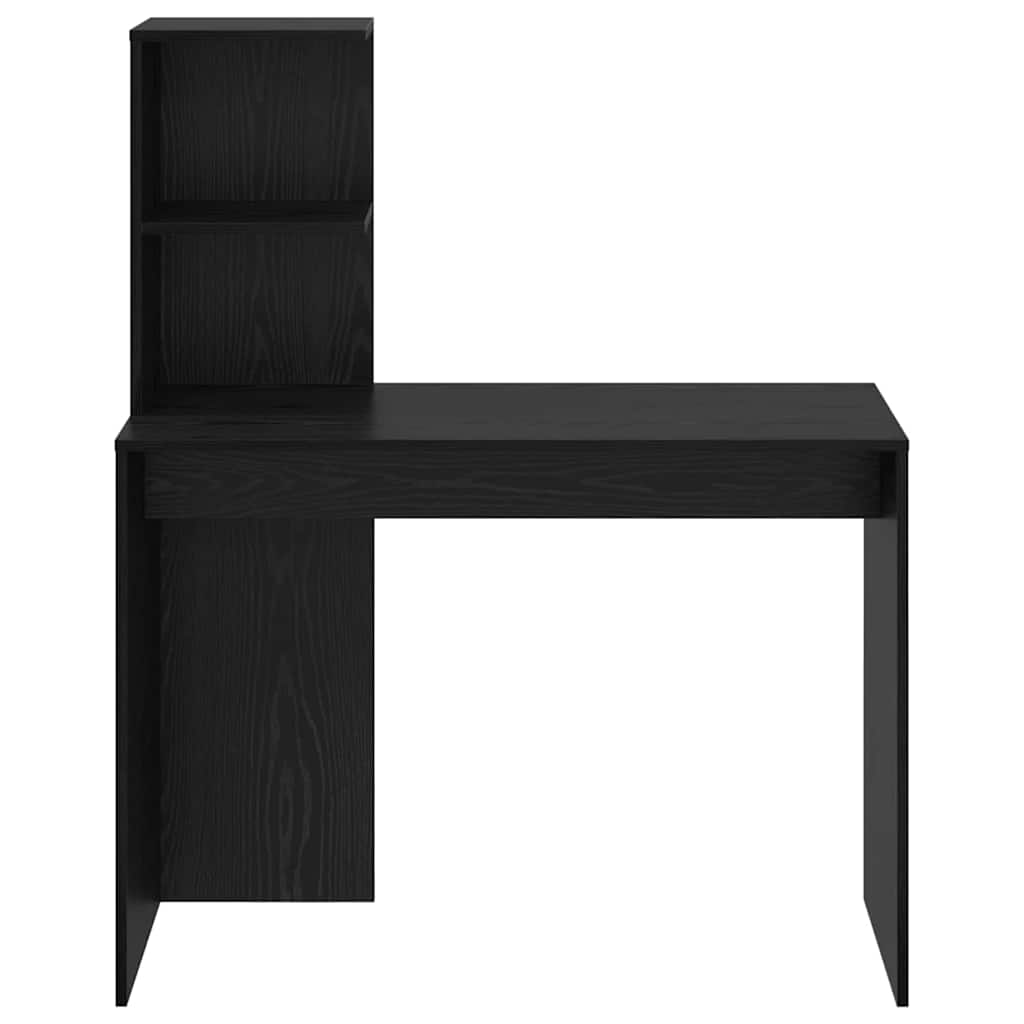 Desk with Shelf Black Oak 102 x 50 x 124 cm Engineered Wood