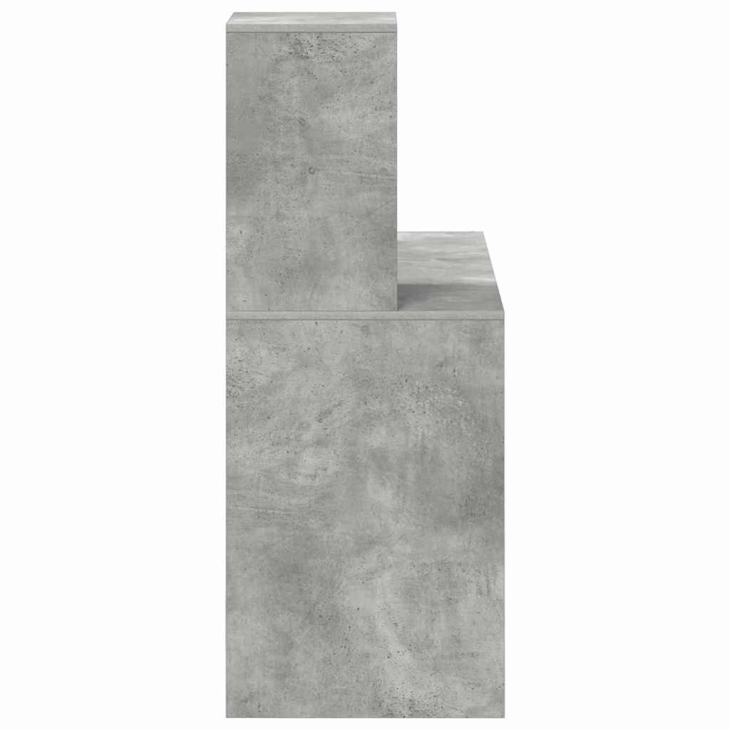 Desk with Shelf Concrete Grey 102 x 50 x 124 cm Engineered Wood