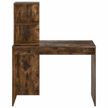 Desk with Shelf Smoked Oak 102 x 50 x 124 cm Engineered Wood
