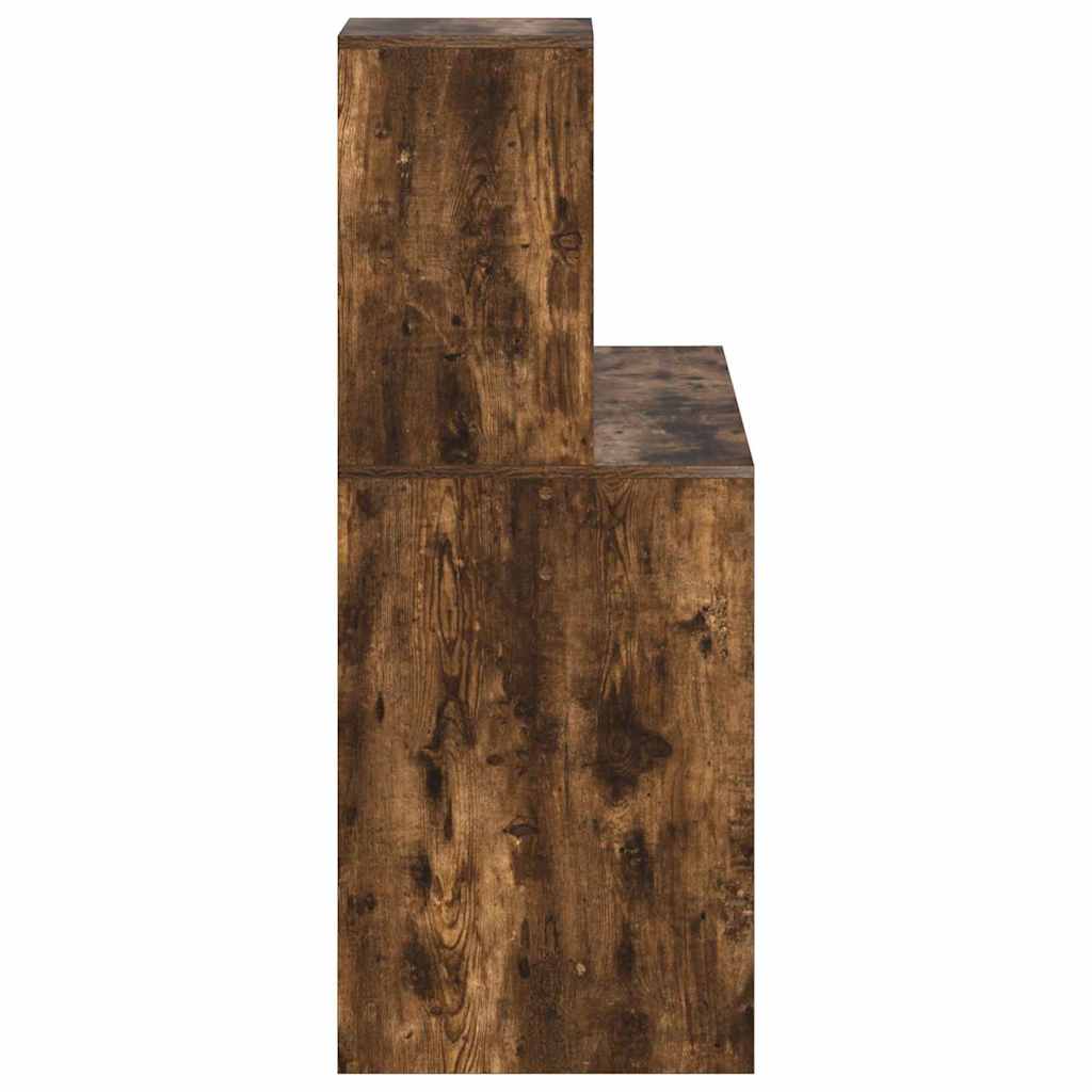 Desk with Shelf Smoked Oak 102 x 50 x 124 cm Engineered Wood