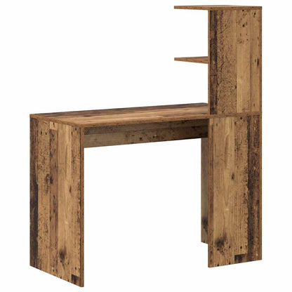 Desk with Shelf Old Wood 102 x 50 x 124 cm Engineered Wood