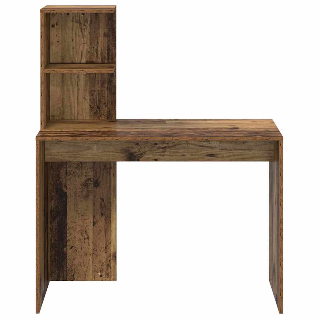Desk with Shelf Old Wood 102 x 50 x 124 cm Engineered Wood