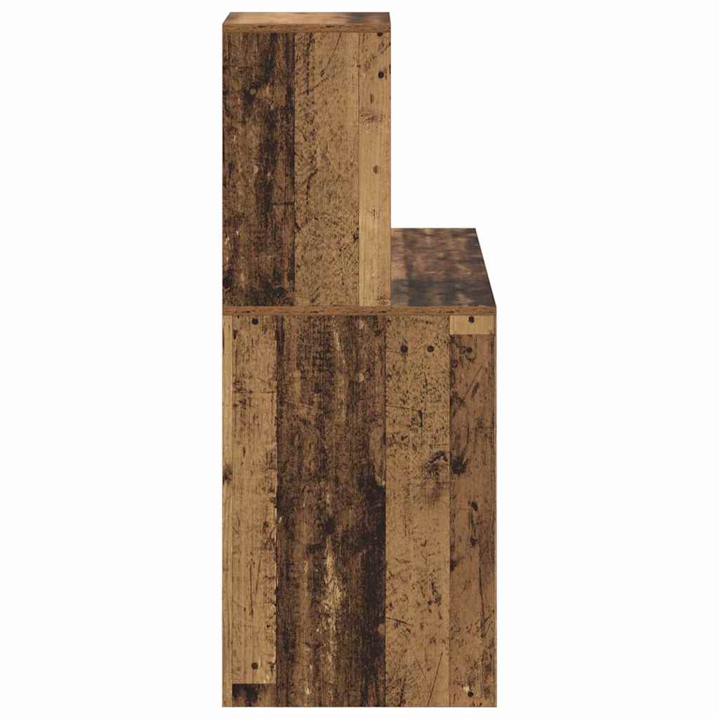 Desk with Shelf Old Wood 102 x 50 x 124 cm Engineered Wood