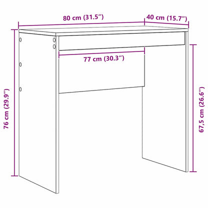 Desk Sonoma Oak 80 x 40 x 76 cm