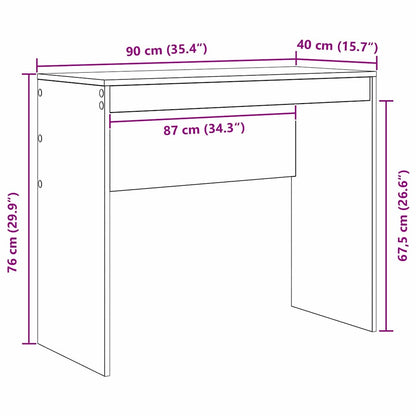 Desk Black Oak 90 x 40 x 76 cm