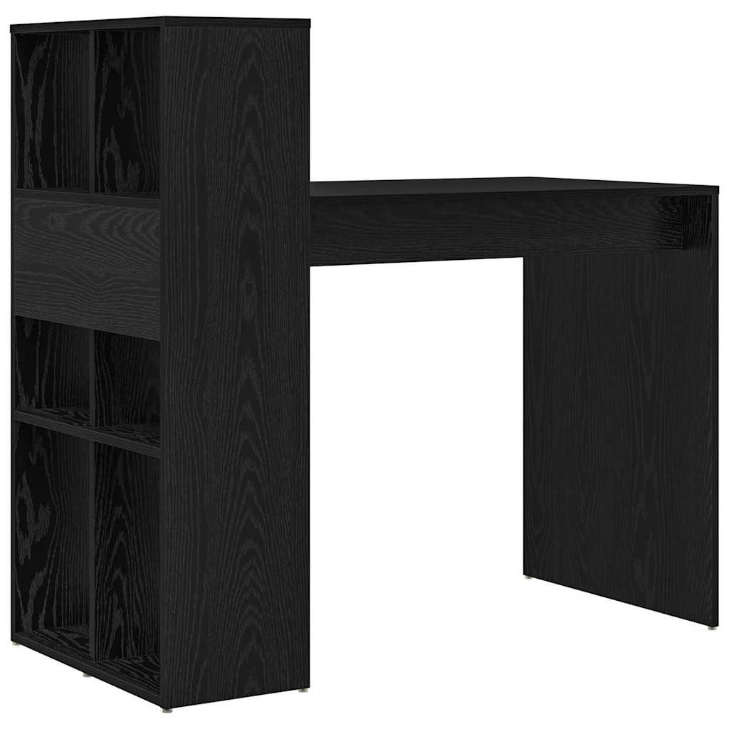 Desk with Shelf Black Oak 108 x 55 x 103.5 cm Engineered Wood