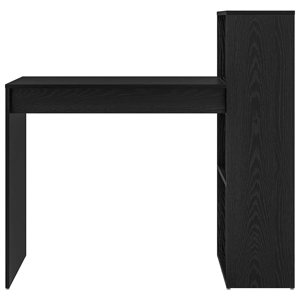 Desk with Shelf Black Oak 108 x 55 x 103.5 cm Engineered Wood