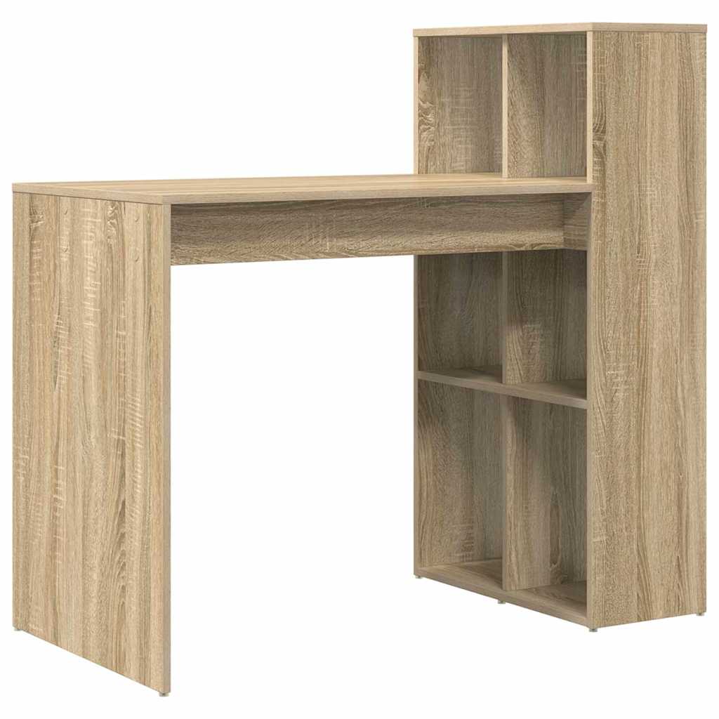 Desk with Shelf Sonoma Oak 108 x 55 x 103.5 cm Engineered Wood