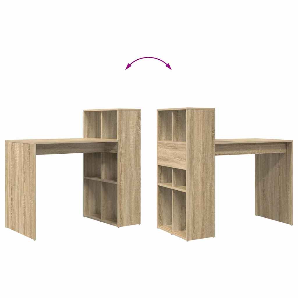 Desk with Shelf Sonoma Oak 108 x 55 x 103.5 cm Engineered Wood