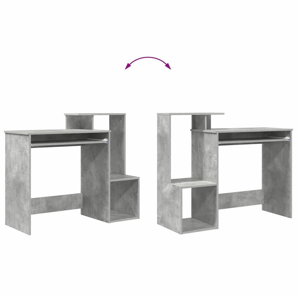 Desk Concrete Grey 106 x 41 x 88.5 cm Engineered Wood
