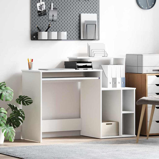 Desk White 120.5 x 44 x 88.5 cm Engineered Wood