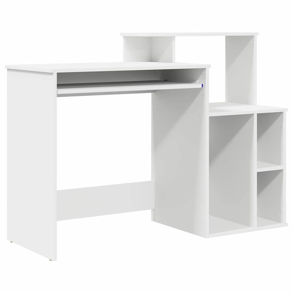 Desk with Drawer White 120.5 x 44 x 88.5 cm Engineered Wood