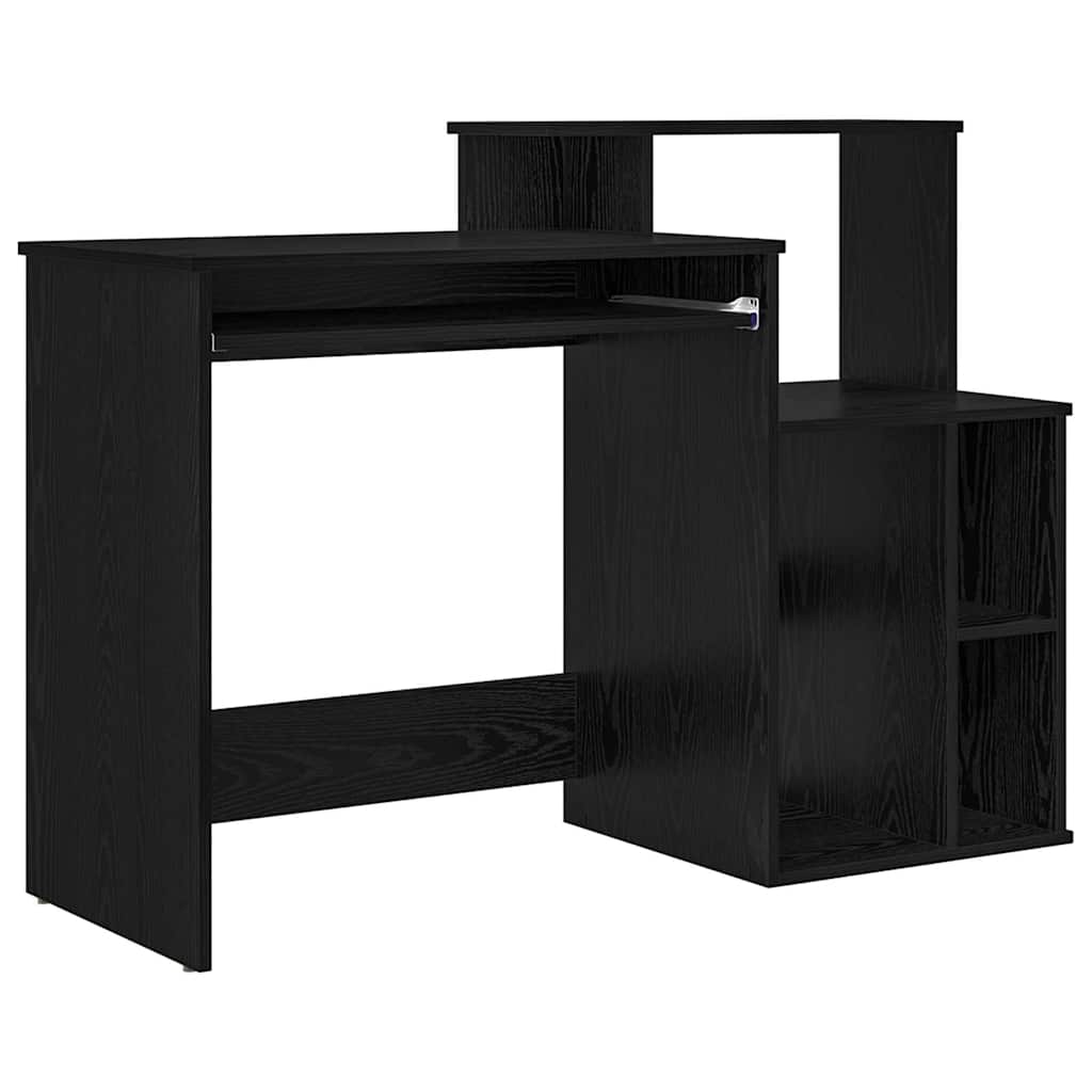 Desk with Drawer Black Oak 120.5 x 44 x 88.5 cm Engineered Wood