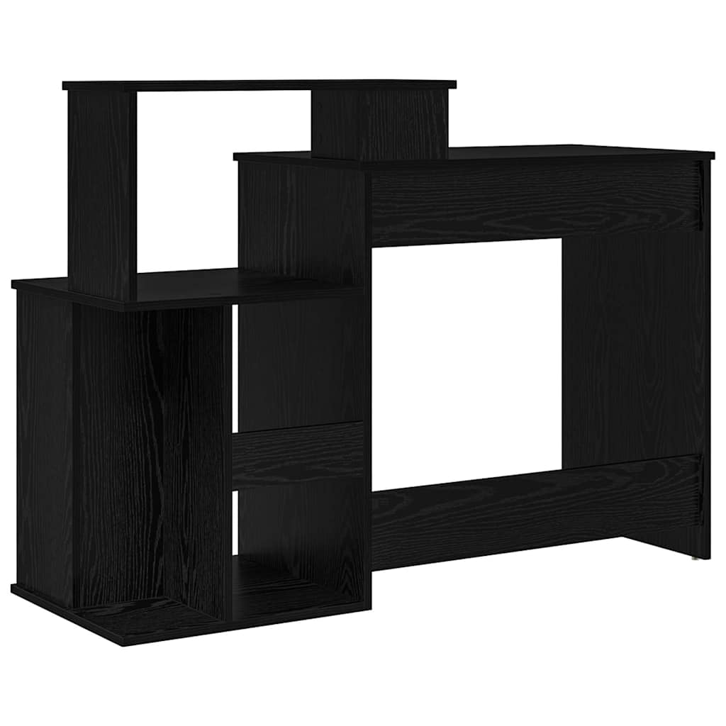 Desk with Drawer Black Oak 120.5 x 44 x 88.5 cm Engineered Wood