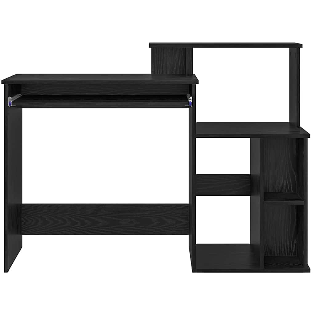 Desk with Drawer Black Oak 120.5 x 44 x 88.5 cm Engineered Wood