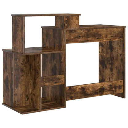Desk with Shelf Smoked Oak 120.5 x 44 x 88.5 cm Engineered Wood
