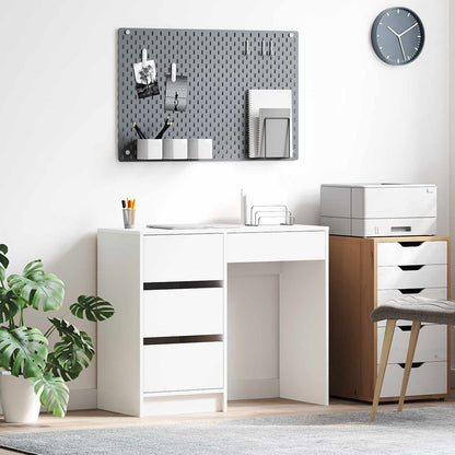 Desk with Drawer White 90 x 37.5 x 75 cm Engineered Wood