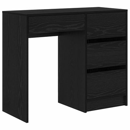 Desk with Drawer Black Oak 90 x 37.5 x 75 cm Engineered Wood