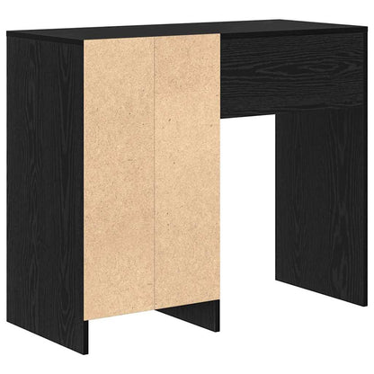 Desk with Drawer Black Oak 90 x 37.5 x 75 cm Engineered Wood