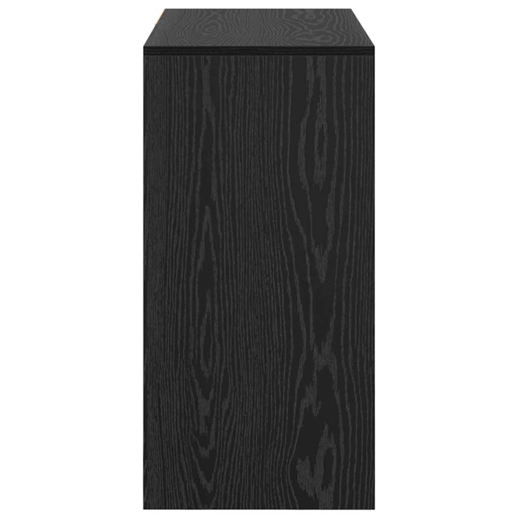 Desk with Drawer Black Oak 90 x 37.5 x 75 cm Engineered Wood