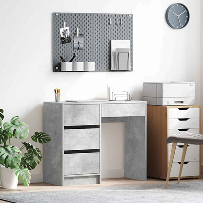 Desk Concrete Grey 90 x 37.5 x 75 cm Engineered Wood
