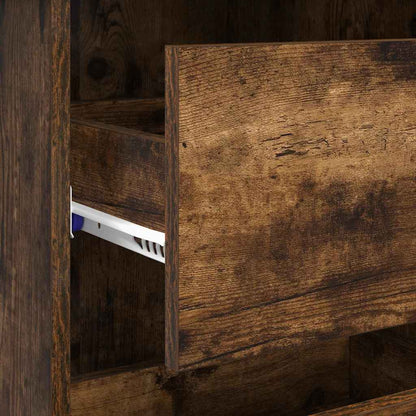 Desk with Drawer Smoked Oak 90 x 37.5 x 75 cm Engineered Wood