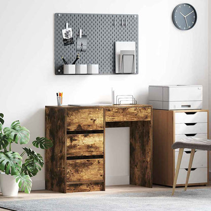 Desk with Drawer Smoked Oak 90 x 37.5 x 75 cm Engineered Wood